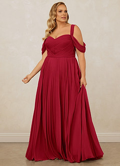 Christian Siriano Bridal for Azazie 1013 Bridesmaid Dresses Scarlet A-Line Off the Shoulder Chiffon Dress image13