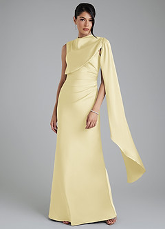 Azazie Taj Robes à essayer chez vous Robe Sirène en Satin extensible Corset Sorbet Citron image4
