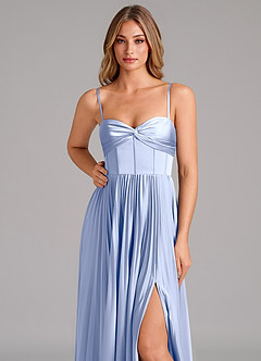Azazie Akiko Brautjungfernkleider A-Linie Herzausschnitt Stretch-Satin Kleid Eis image8