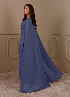 Azazie Isa Mother of the Bride Dresses Stormy A-Line V-Neck Pleated Chiffon Dress image3