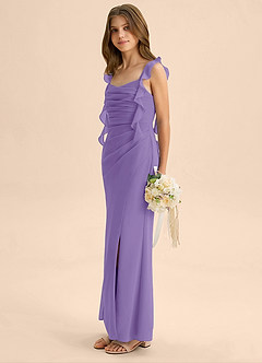 Azazie Jessamine Junior Vestido de Tahití de Gasa de Corte Sirena con Escote de Corazón image5