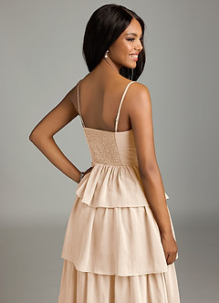 Azazie Kaiden Bridesmaid Dresses White Alabaster A-Line Sweetheart Neckline Chiffon Dress image7
