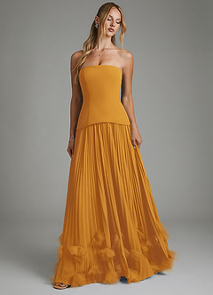 Azazie Alex Bridesmaid Dresses Butterscotch A-Line Corset Chiffon Dress image5