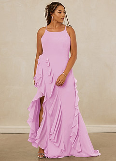 Christian Siriano Bridal for Azazie 1006 Brautjungfernkleider Meerjungfrau-Linie Gestreift Chiffon Kleid Bonbonrosa image10
