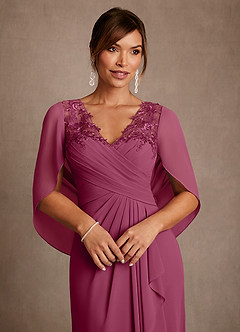 Azazie Santa Clara Mother of the Bride Dresses Mulberry A-Line Lace Dress image5