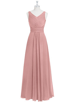 Azazie Pierrette Bridesmaid Dresses Dusty Rose A-Line Pleated Chiffon Dress image7