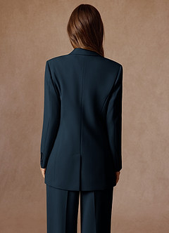 front Rowan Blu Navy Completo 3 pezzi con trama raffinata