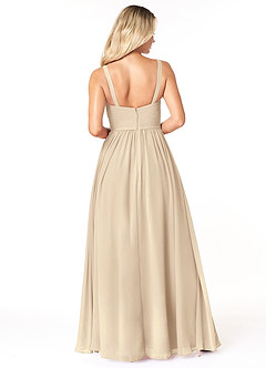Azazie Chanel Bridesmaid Dresses Champagne A-Line Pleated Chiffon Dress image2
