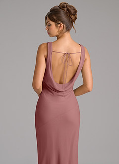 Azazie Rylina Bridesmaid Dresses Desert Rose Mermaid Pleated Chiffon Dress image2