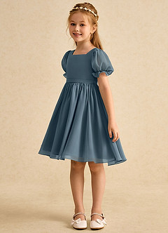 Azazie Jolie Flower Girl Dresses Twilight A-Line with Sleeves Chiffon Dress image5
