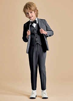 front Oliver Boys Charcoal 5-Piece Suit