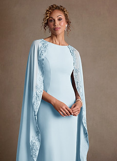 Azazie Artemisia vestidos de madre de la novia Vestido de Azul Cielo de Gasa de Corte Recto con Encaje image6