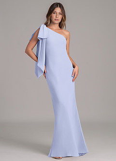 Azazie Capri Bridesmaid Dresses Lavender A-Line One Shoulder Chiffon Dress image6