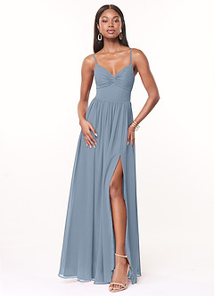 Dusty Blue Azazie Zeya Bridesmaid Dresses | Azazie