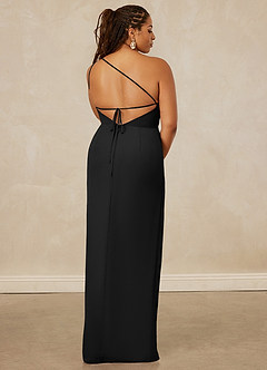 Christian Siriano Bridal for Azazie 1003 Bridesmaid Dresses Black Sheath One Shoulder Chiffon Dress image15