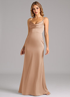 Azazie Aimee Bridesmaid Dresses English Rose A-Line Sweetheart Neckline Stretch Satin Dress image4