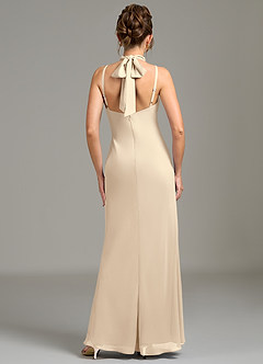 Azazie Cassiana Bridesmaid Dresses Champagne Mermaid Pleated Chiffon Dress image6