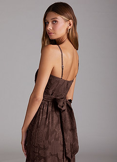 Azazie Nathalia Bridesmaid Dresses Ganache A-Line Bow Floral Burnout Dress image6