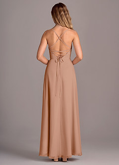 Azazie Mei Brautjungfernkleider A-Linie Chiffon Kleid Champagner Rosa image6