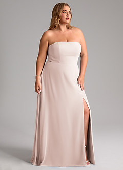 Azazie Wren Brautjungfernkleider Wandelbar A-Linie Seitliche Cut-Outs Chiffon Kleid Blassrosa image12