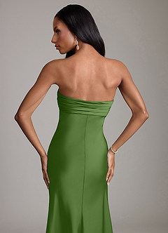 Azazie Saylor Brudtärnklänningar Klä av Sjöjungfru i Stretch Satin Axelbandslös Basilika image6