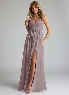 Azazie Alia Bridesmaid Dresses Dusk A-Line Pleated Chiffon Dress image3