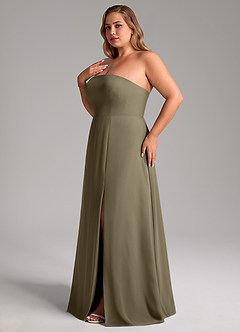 Azazie Wren Bridesmaid Dresses Willow Green A-Line Side Slit Chiffon Convertible Dress image12