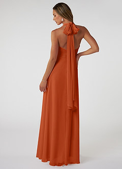 Azazie Fifi Bridesmaid Dresses Burnt Orange A-Line Strapless Chiffon Convertible Dress image3