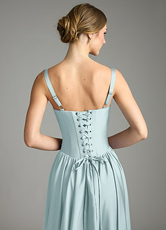 Azazie Evadina Suknie dla druhen Linia A Gorset Satyna elastyczna Do ziemi Sukienka image6