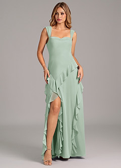 Azazie Sloane Bridesmaid Dresses Agave A-Line Sweetheart Neckline Chiffon Dress image1