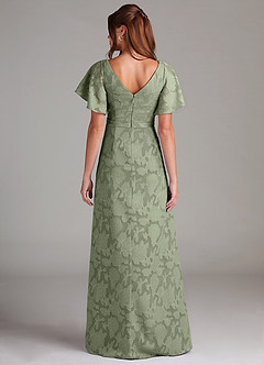 Azazie Ambrosia Bridesmaid Dresses Pistachio A-Line Pleated Floral Burnout Dress image7