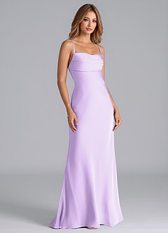 Azazie Seema Abiti da Damigella Abito Sirena in Raso Elasticizzato Corsetto Lilla image1