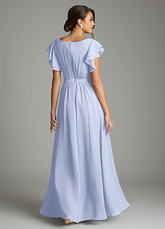 Azazie Daphne vestidos de dama de honor modestos Vestido de Corte en A Volantes Hasta el suelo Gasa image2