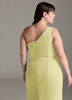 Azazie Liza Jurken voor bruidsmeisjes Jurk van Chiffon met Zeemeermin One-Shoulder Citroensorbet image17