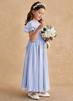 Azazie Ali Abiti da Ragazza di Fiori Abito A-Line in Chiffon Plissettato Lavanda image5