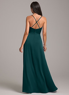 Azazie Naeem Bridesmaid Dresses Pine A-Line Stretch Satin Dress image6