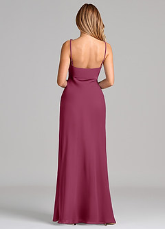 Azazie Tianna Final Sale Mulberry Sheath Chiffon Dress image2