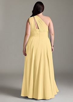 Azazie Charlize Bridesmaid Dresses Butter A-Line One Shoulder Chiffon Dress image8