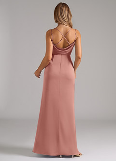 Azazie Callan Bridesmaid Dresses Rosette A-Line Pleated Stretch Satin Convertible Dress image2