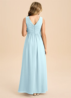 Azazie Skyla Junior A-Linie Plissee Chiffon Kleid Wolke Blau image2