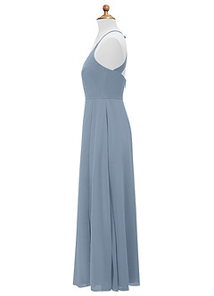 Azazie Davis Junior Jurk van Chiffon met A-Lijn Stoffig Blauw image9