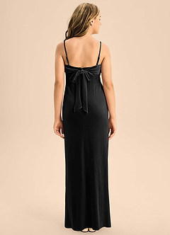 Azazie Mai Junior Black A-Line Sweetheart Neckline Velvet Dress image2