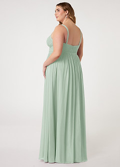 Azazie Chanel Bridesmaid Dresses Agave A-Line Pleated Chiffon Dress image9
