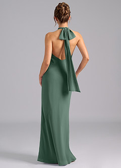 Azazie Velli Bridesmaid Dresses Sea Moss Mermaid High Neck Chiffon Dress image2
