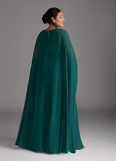 Azazie Isa Mother of the Bride Dresses Peacock A-Line V-Neck Pleated Chiffon Dress image8