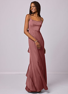Barbie ♥ Azazie Bridesmaid Dresses Amethyst Mermaid Bow Stretch Satin Dress image3