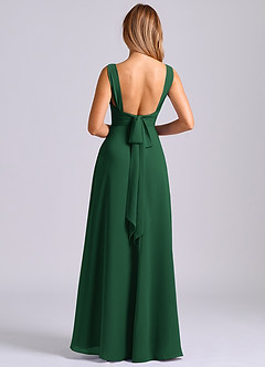 Azazie Beatrice Bridesmaid Dresses Dark Green A-Line Sweetheart Neckline Chiffon Dress image2