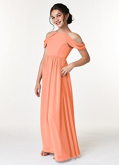 Azazie Seneca Junior Sunset A-Line Off the Shoulder Chiffon Dress image4