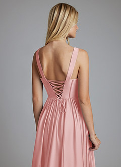 Azazie Delmie Brudtärnklänningar Klä av A-Linje i Stretch Satin Korsett Puderrosa image3