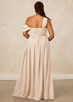 Christian Siriano Bridal for Azazie 1014 Robes de demoiselle d'honneur Robe Trapèze en Mousseline de soie Épaule décolletée Albâtre Blanc image9